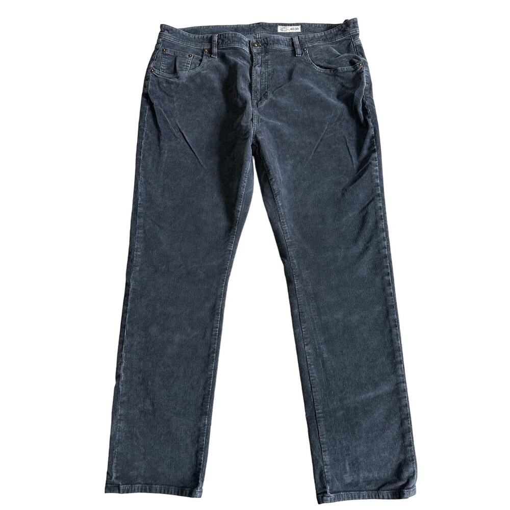 Cremieux Premium Denim DarkGray Corduroy Straight Leg Pants, Size 40x30